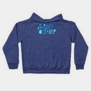 Save the Oceans with Peace, Love, & Sea Life Kids Hoodie